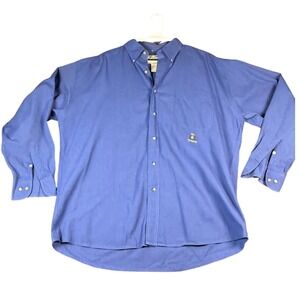 Wrangler Riata Button Down Shirt Crest Logo Long Sleeve Blue‎ XL